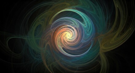 Abstract swirling fractal design in pastel colors