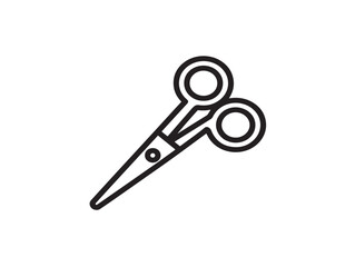 Surgical Medical Scissors Icon in Clean Minimal Vector Line Illustration