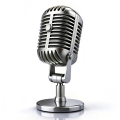 A classic retro vintage microphone isolated on a white background,