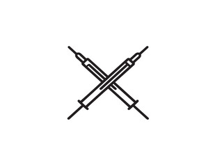 Medical Needle Holders Icon in Elegant Minimal Clean Vector Design