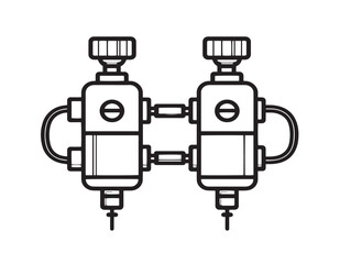 Medical Oxygen Regulators Icon in Stylish Clean Vector Line Illustration