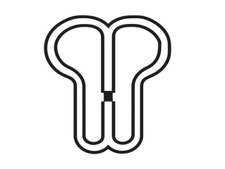 Breathing Oxygen Tubing Equipment Symbol in Elegant Modern Line Illustration