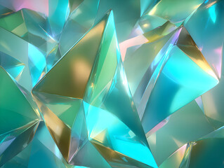 Obraz premium Abstract Turquoise and Gold Crystal Background