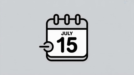 Save the date july fifteenth event reminder icon vector illustration for graphic design and web elements