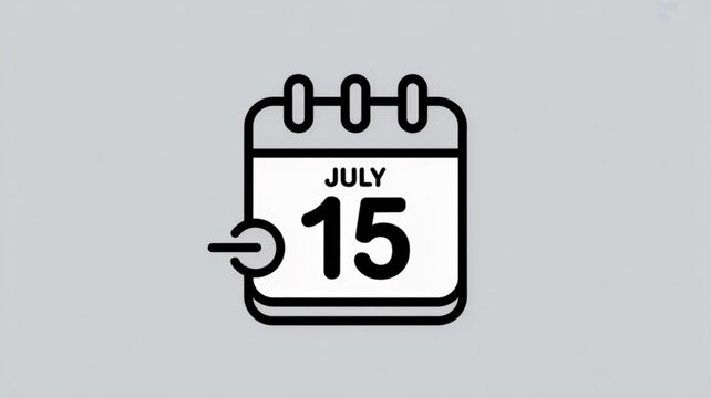 Save the date july fifteenth event reminder icon vector illustration for graphic design and web elements