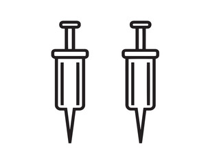 Laboratory Pipette Tips Symbol in Elegant Professional Black Vector Illustration