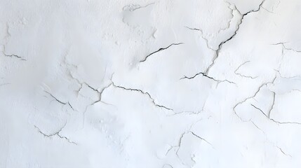Naklejka premium A close-up view of a cracked white wall surface, showcasing texture and imperfections