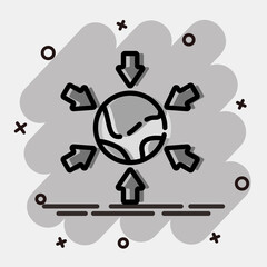 Icon import. Export import elements. Icon in comic style.