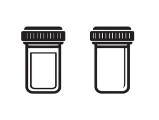 Elegant 2D vector drawing of medical specimen containers