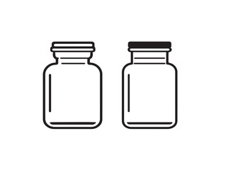 Stylish and minimal drawing of medical specimen jars
