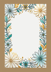 floral frame with flowers Decorative Border for Invitations
