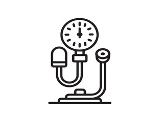 Elegant line art illustration of medical sphygmomanometers in vector