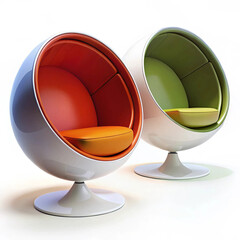 Modern ball chairs featuring a sleek spherical design