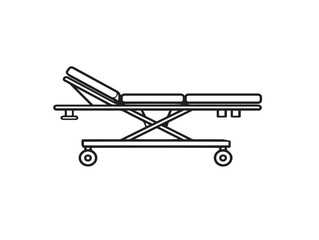 Clean medical stretcher icon in professional vector outline
