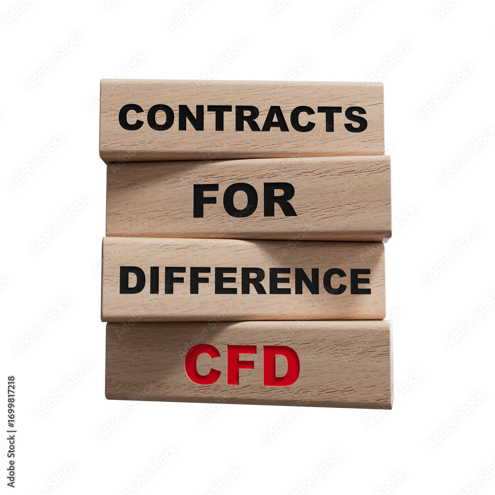 Poster the word cfd on wood cubes. cfd - short for contracts for difference. business and finance concept.s