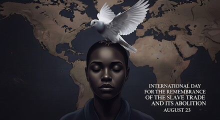 International Day for the Remembrance of the Slave Trade and its Abolition Artwork Depicting Hope and Freedom with Dove