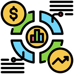 Market penetration icon for business opportunities, business, website, application, printing, document, poster design, etc