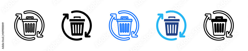 Poster zero waste icon set multiple style collection
