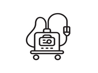 Cleanly drawn hospital suction machine in flat vector