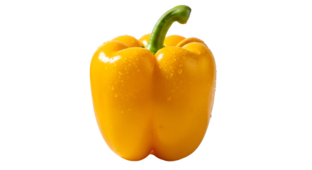 Fresh yellow bell pepper isolated on transparent background vibrant and juicy vegetable, perfect for adding color and flavor to culinary creations