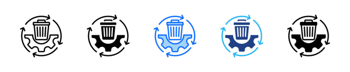 Waste Management Icon Set Multiple Style Collection