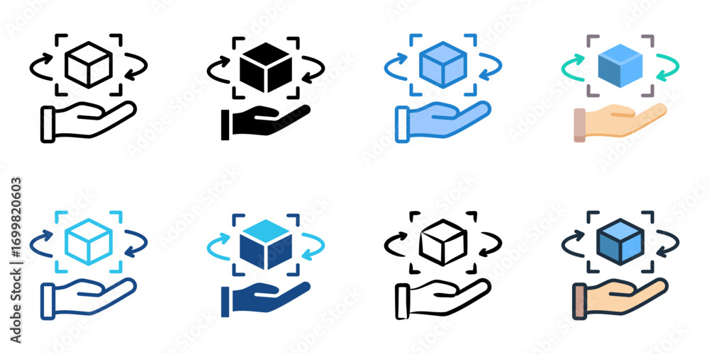Poster computer aided design icon set multiple style collection