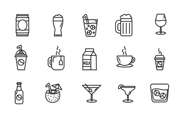 Drinks icon set 