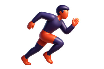 3D Running Athlete Icon &ndash; Glossy Minimal Futuristic Style Inspired by Tokyo 2025 World Athletics AI Generative PNG file