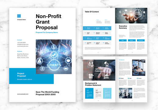 Blue And Black Non Profit Grant Proposal