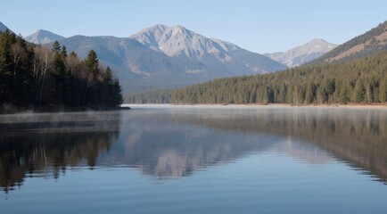 Fototapeta premium mountain reflection in lake