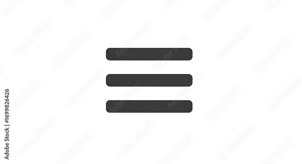 Fototapete a simple menu icon with three horizontal lines stacked on top of each other on a white background ai