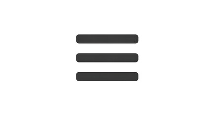 A simple menu icon with three horizontal lines stacked on top of each other on a white background ai generated