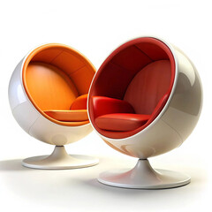 Modern ball chairs featuring a sleek spherical design