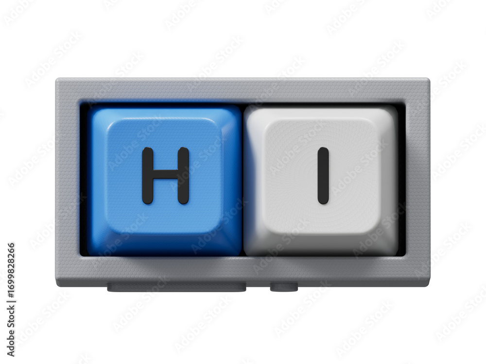 Fototapete hi- word concept. minimalist abstract design. close up of computer keyboard keys,business concept. s