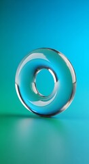 Translucent torus sculpture, captivating color gradients, digital art