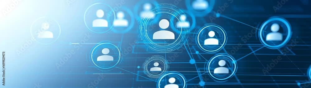 Poster digital network of connected user profiles.