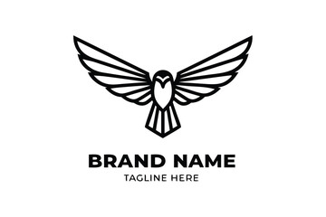 Silhouette Owl on Branch with Sharp Details and a White Background