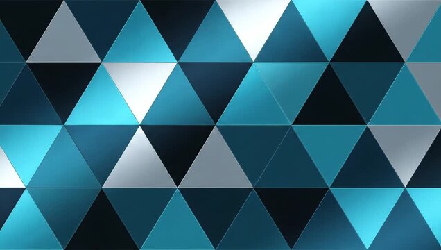 Blue and silver geometric triangles, an animated video for background