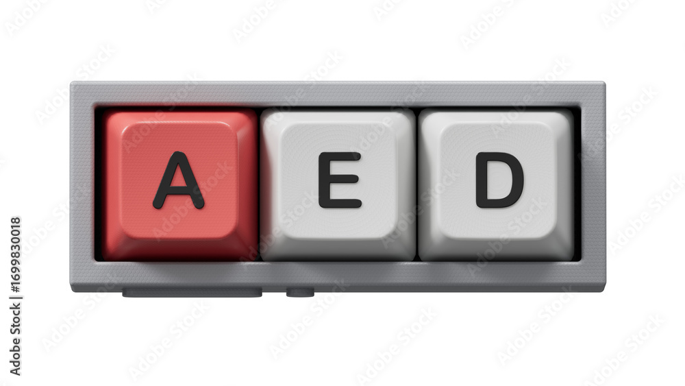 Poster computer keyboard keys with aed business word.close up of computer keyboard keys,business concept.su