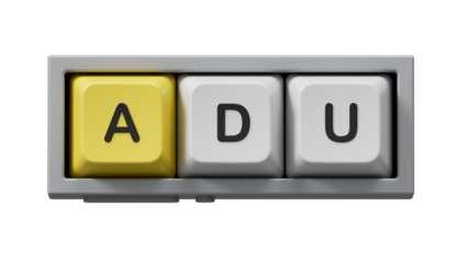 adu , questions and answers on Computer keyboard keys.close up of Computer keyboard keys,Business Concept.Supports PNG files with transparent backgrounds.