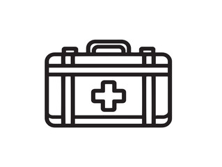 Obraz premium Professional first aid trauma kit vector line art