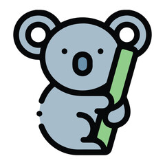 Koala Vector Icon – Cute Animal, Wildlife, Australian Symbol (EPS 10, White Background)