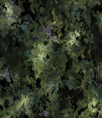 Abstract Green and Black Camouflage Pattern Texture