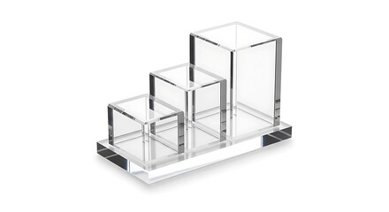 Clear Acrylic Organizer with Three Compartments.