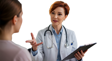 female doctor with a patient PNG