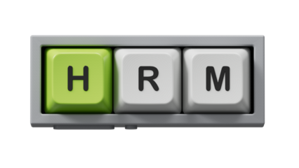 Computer keyboard keys with hrm text. Financial, marketing.close up of Computer keyboard keys,Business Concept.Supports PNG files with transparent backgrounds.