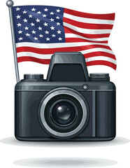 American Photography USA Flag & Camera Illustration