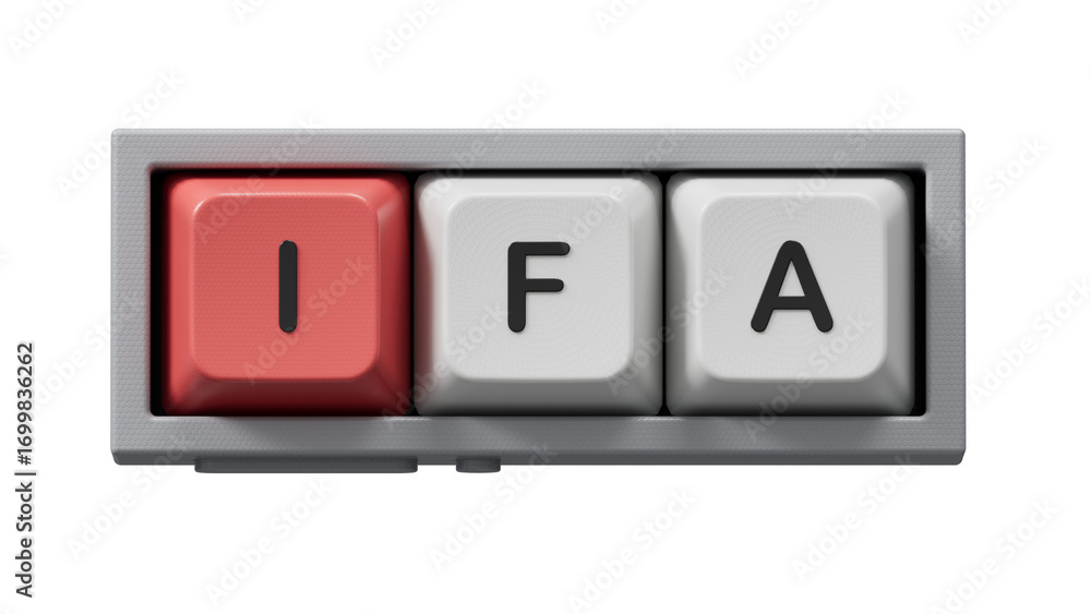 Poster the word ifa is written on a computer keyboard keys structure.close up of computer keyboard keys,bus