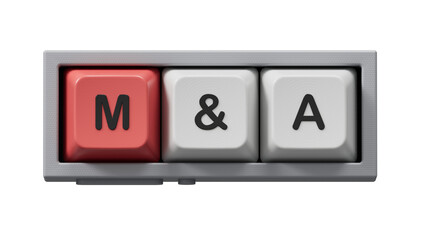 M&A - concept waiting for mergers and acquisitions.Supports PNG files with transparent backgrounds.