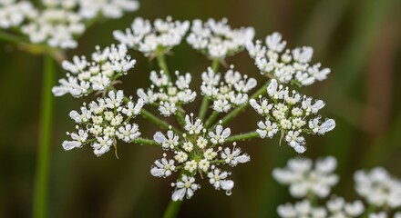 White Umbel-Shaped Wildflower Cluster